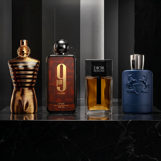 JPG Le Male Elixir, 9pm Elixir, Homme Intense, Layton TTK
