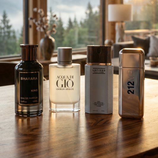BHARARA KING, LAPIDUS, 212 VIP, AQUA DE GIO EDT